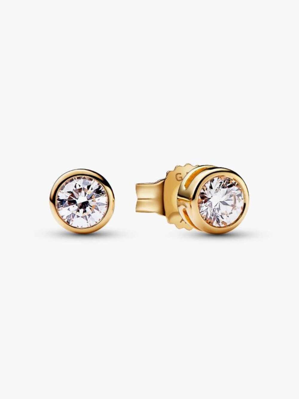 Pandora Era Bezel 14k Gold Lab-grown Diamond Earrings